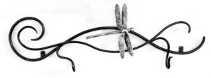 Organic Hand-forged Metal Dragonfly Wall Sculpture with Hooks