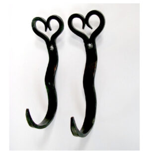 Rolling Pin Wall Display Heart Top Starter Pair of wrought iron hooks