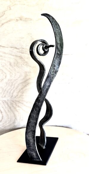 Abstract 3D Metal Sculpture | Caught In The Wave | Sculptural Accent for Table or Pedestal