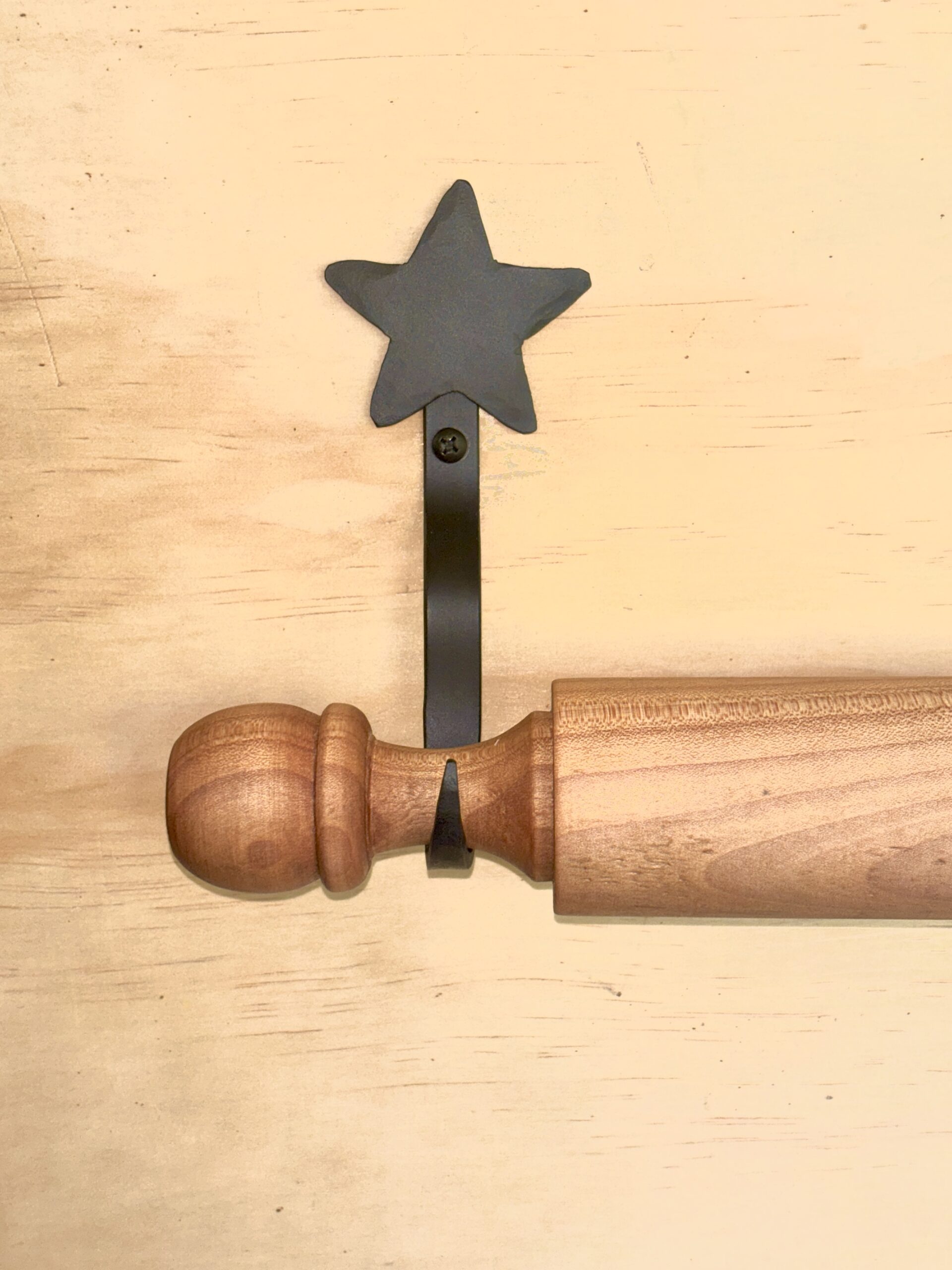 Rolling Pin Wall Display Hooks | Folk Art Inspired Tops | Lone Star Starter Pair Hooks - Image 2
