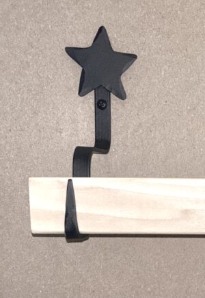 Quilt and Textile Wall Display Hooks | Folk Art Design | Lone Star Starter Pair Hooks with 36" wood bar