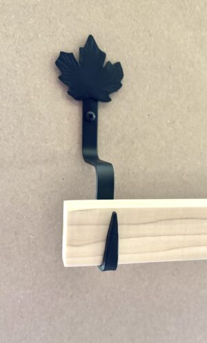 Quilt and Textile Wall Display Hooks | Folk Art Design | Maple Leaf Starter Pair Hooks with 36" wood bar