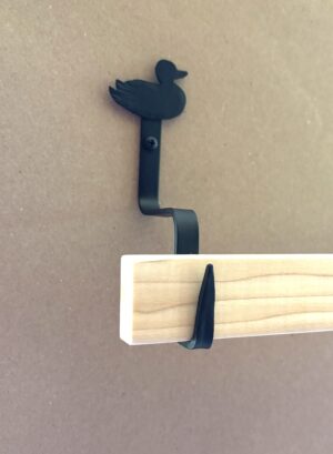 Quilt and Textile Wall Display Hooks | Folk Art Design | Duck Starter Pair Hooks with 36" wood bar