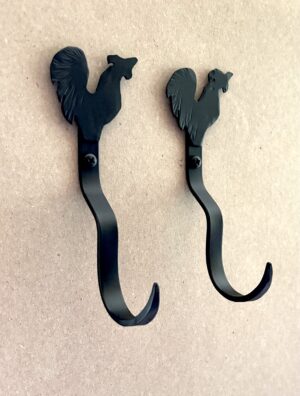 Rolling Pin Wall Display Hooks | Folk Art Inspired Tops | Rooster Starter Pair Hooks