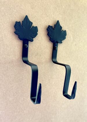 Quilt and Textile Wall Display Hooks | Folk Art Design | Maple Leaf Starter Pair Hooks Only